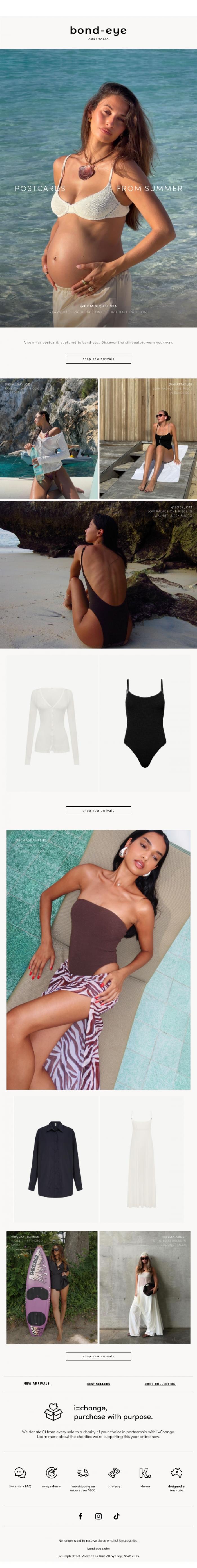 Email Design Inspiration from bond-eye swim, postcards from summer