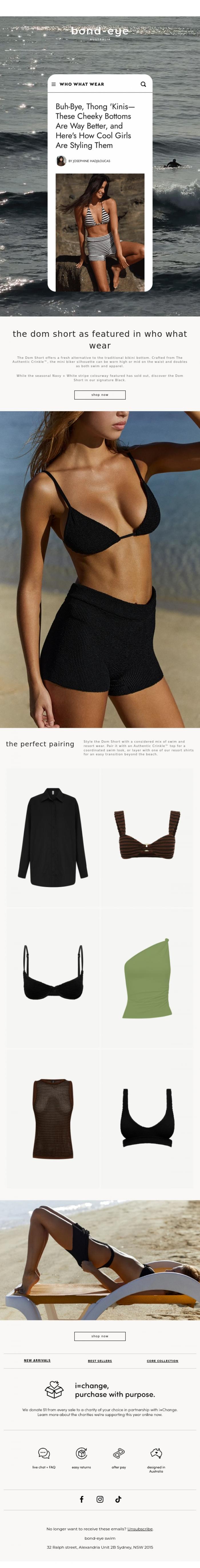 Email Design Inspiration from bond-eye swim, as featured in Who What Wear