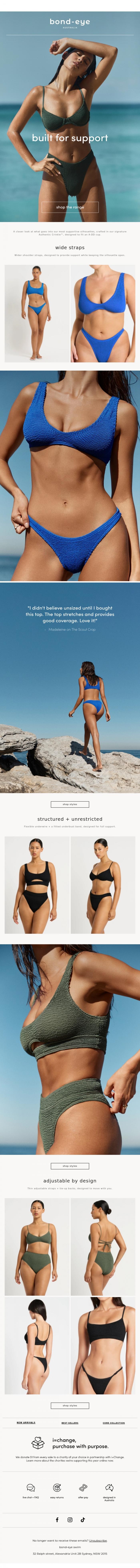 Email Design Inspiration from bond-eye swim, the details that hold