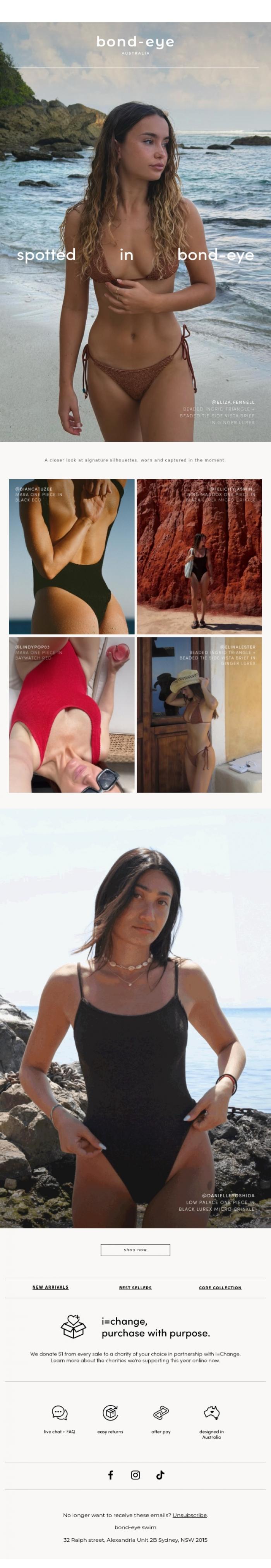 Email Design Inspiration from bond-eye swim, worn your way