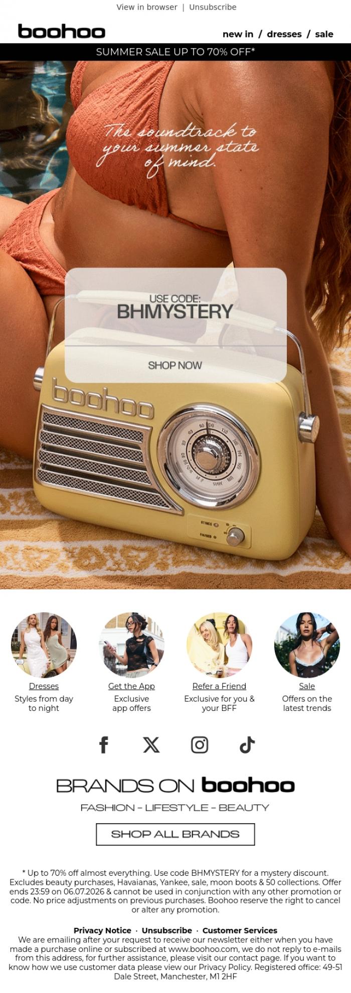 Email Design Inspiration from boohoo, Something's waiting for you... 🔮