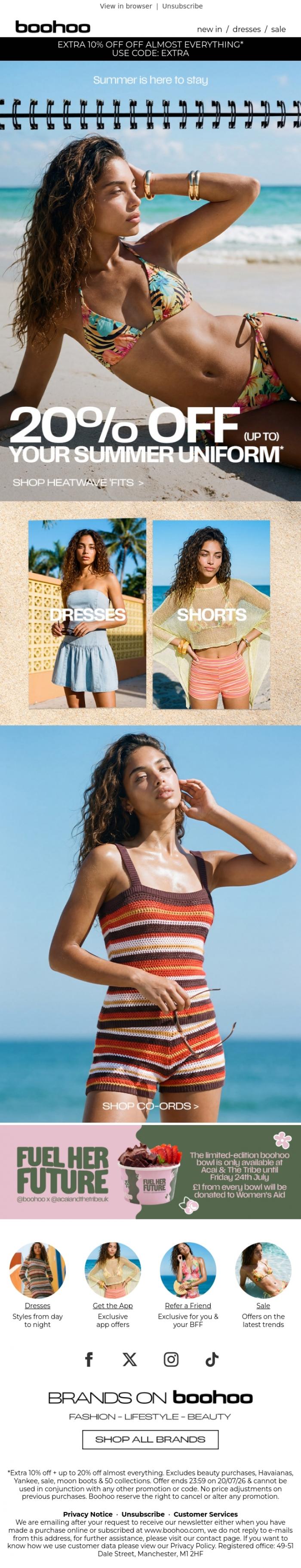 Email Design Inspiration from boohoo, SALE: Up to 20% OFF 🛍️
