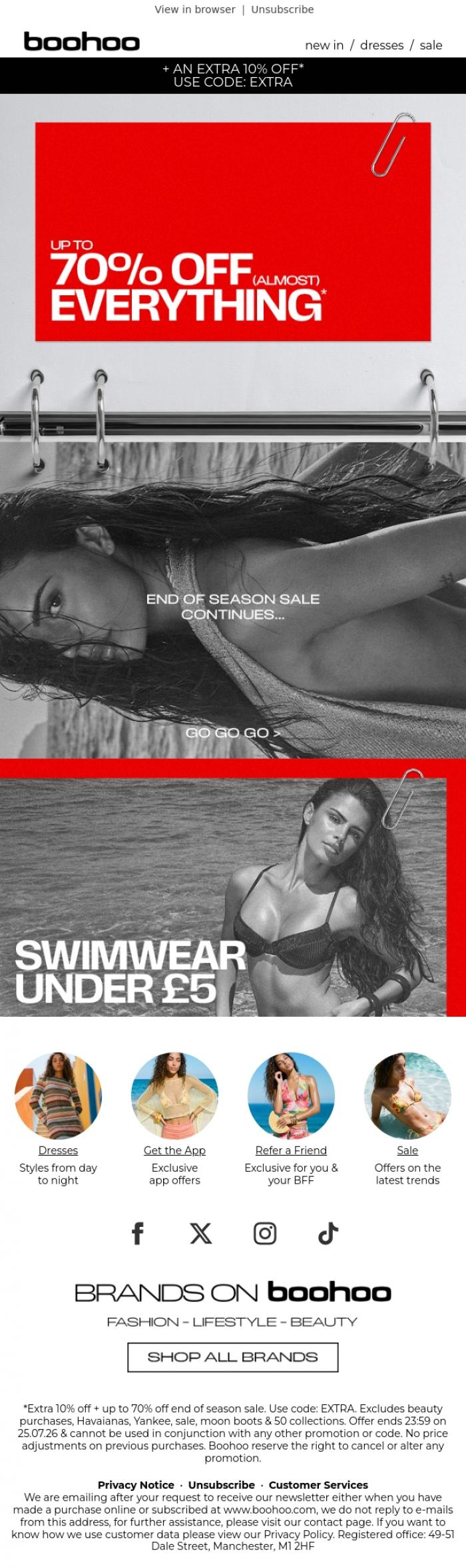 Email Design Inspiration from boohoo, The sale continues... 👀