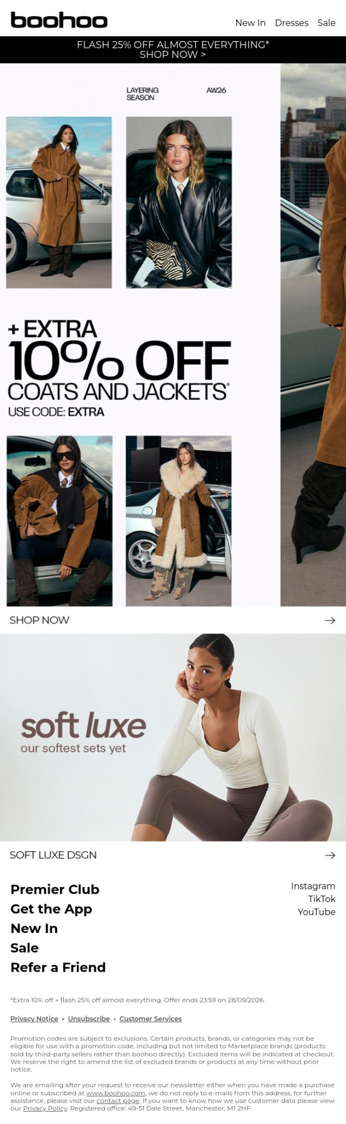 Email Design Inspiration from boohoo, Coats & jackets 🍂🧥