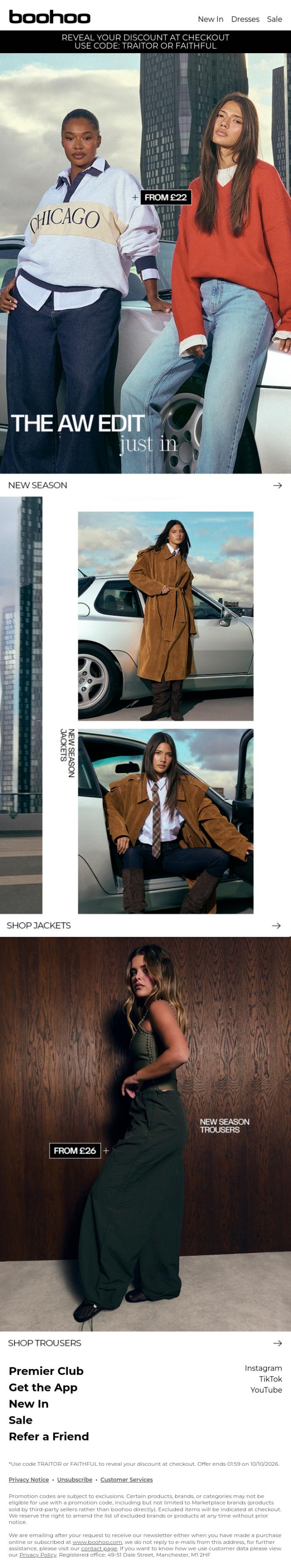 Email Design Inspiration from boohoo, Your first look at what's new 👀