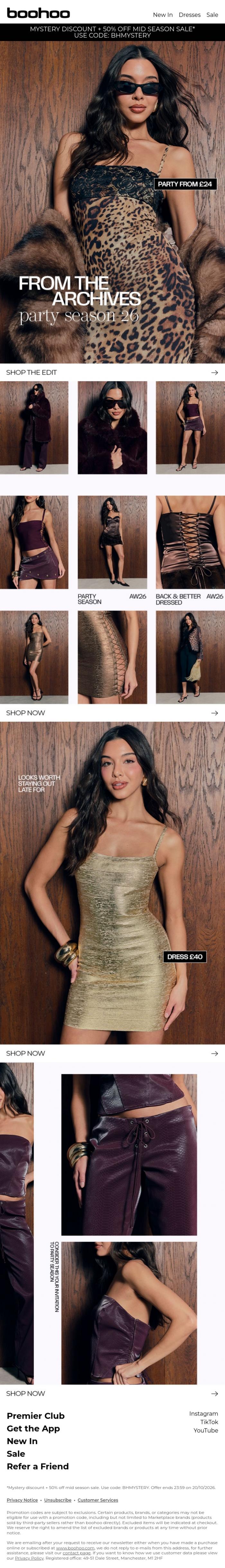 Email Design Inspiration from boohoo, From The Archives 💌