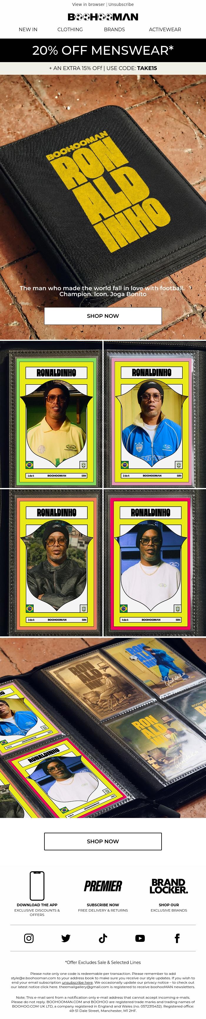Email Design Inspiration from boohooMAN, A COLLECTOR'S ITEM. ⭐🇧🇷
