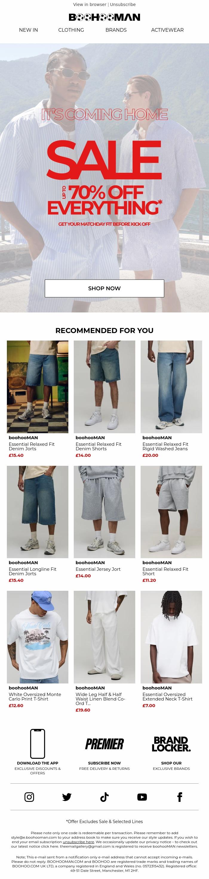 Email Design Inspiration from boohooMAN, CAN THEY DO IT AGAIN? 🏴󠁧󠁢󠁥󠁮󠁧󠁿⚽