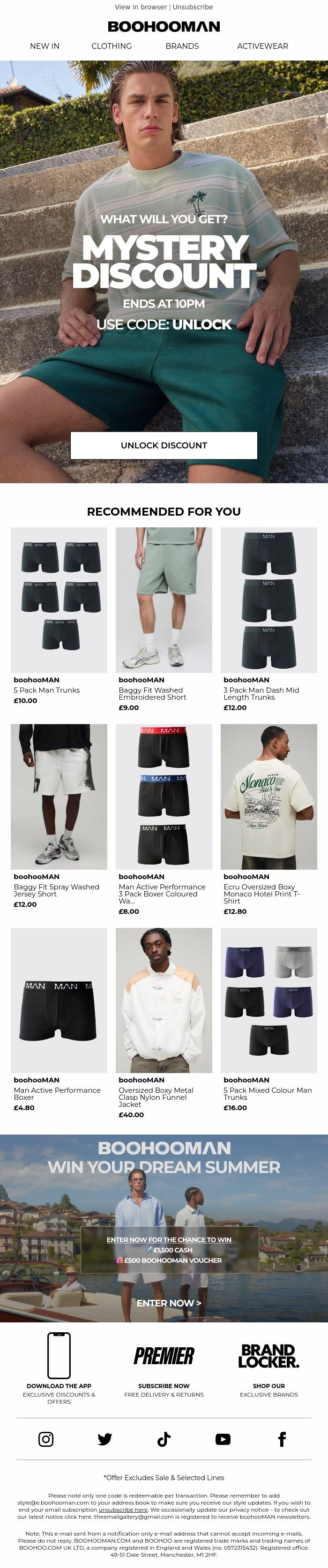 Email Design Inspiration from boohooMAN, Shhh! Hidden offer found