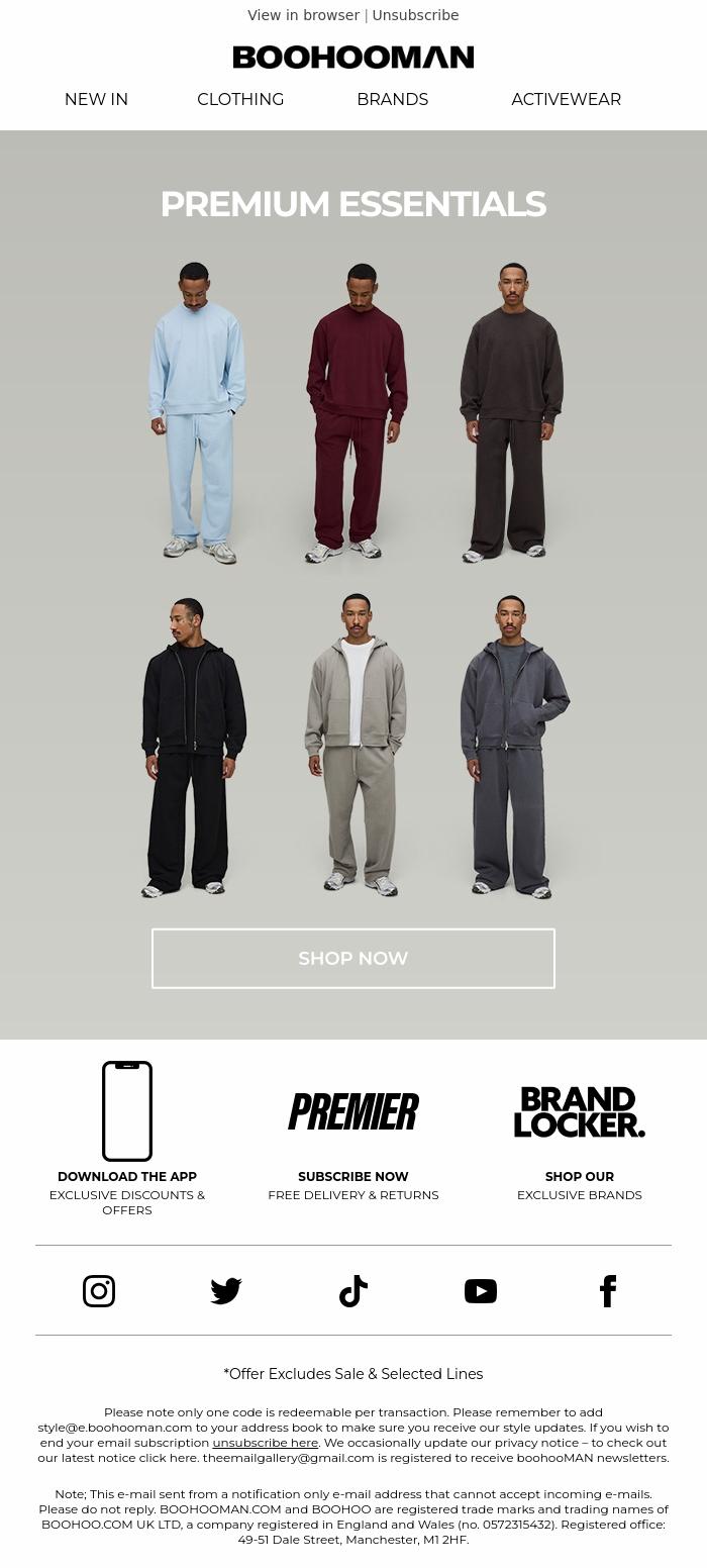 Email Design Inspiration from boohooMAN, Better Than Basics