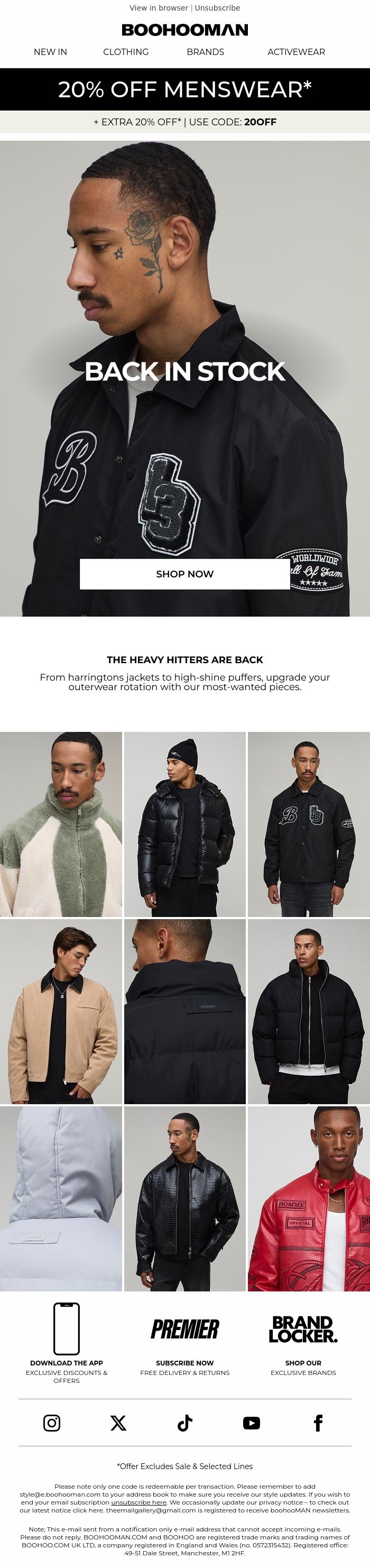 Email Design Inspiration from boohooMAN, The Heavy Hitters Are Back