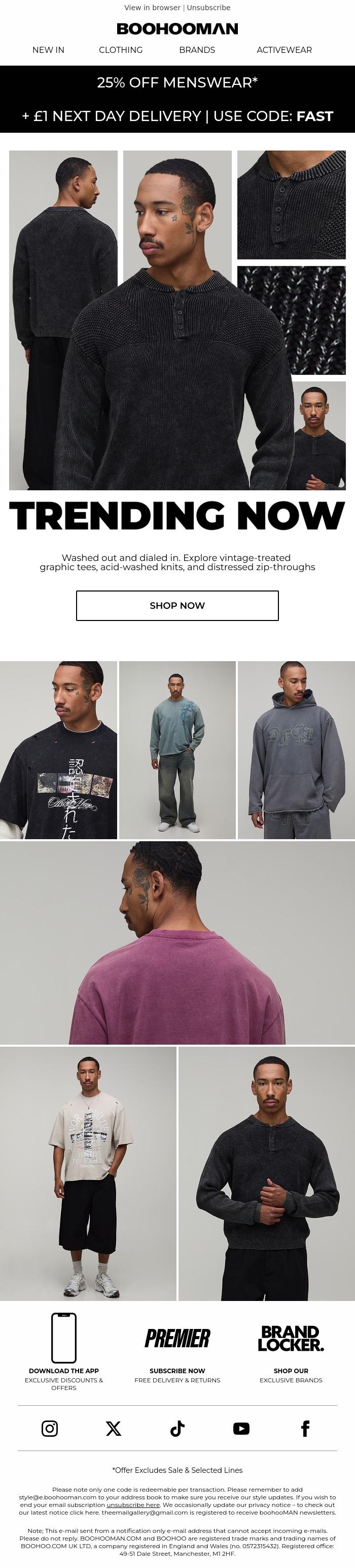 Email Design Inspiration from boohooMAN, Trending This Week...