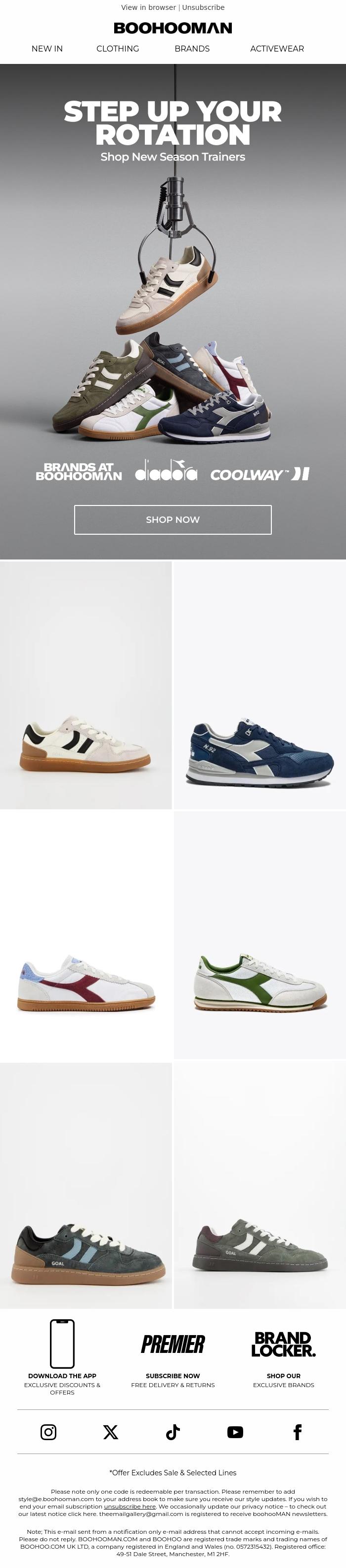 Email Design Inspiration from boohooMAN, Step Up Your Rotation👟