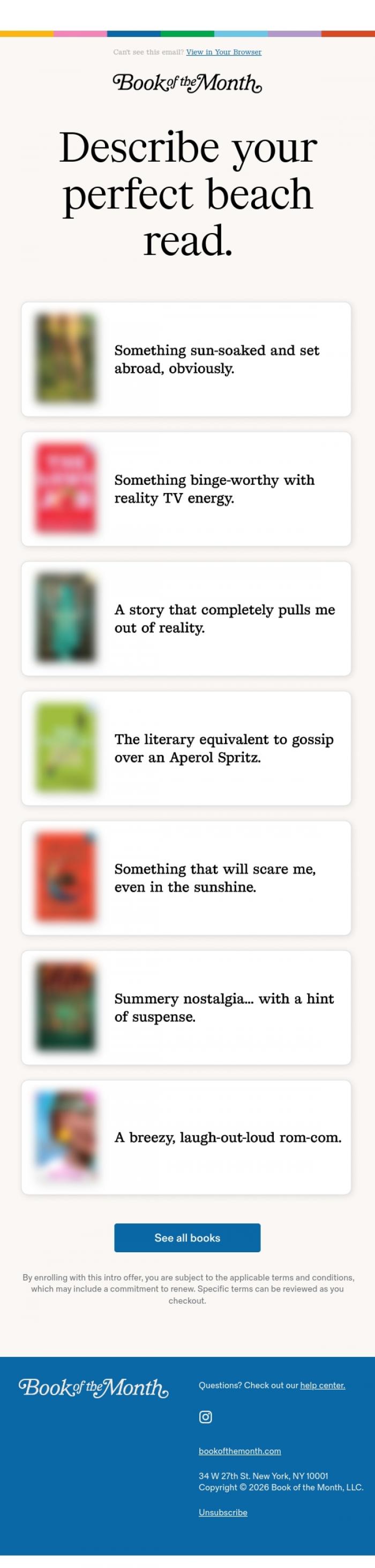 Email Design Inspiration from Book of the Month, This book is so you.
