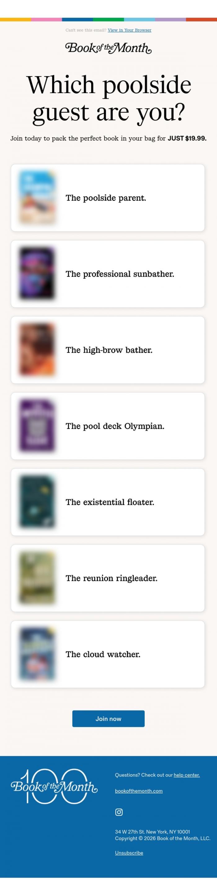 Email Design Inspiration from Book of the Month, This is so your vibe.