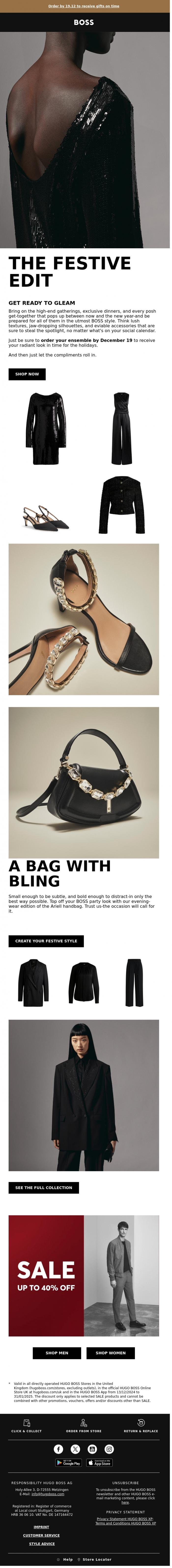 Email Design Inspiration from BOSS News, Bring on the festivities. We'll take care of the rest.