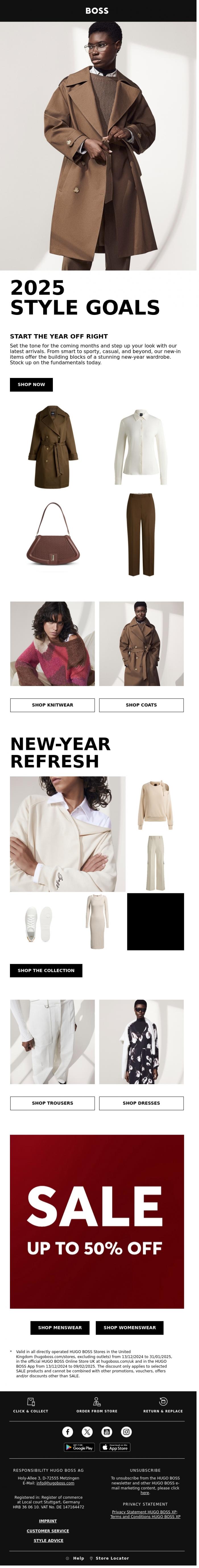 Email Design Inspiration from BOSS News, Set the tone for 2025