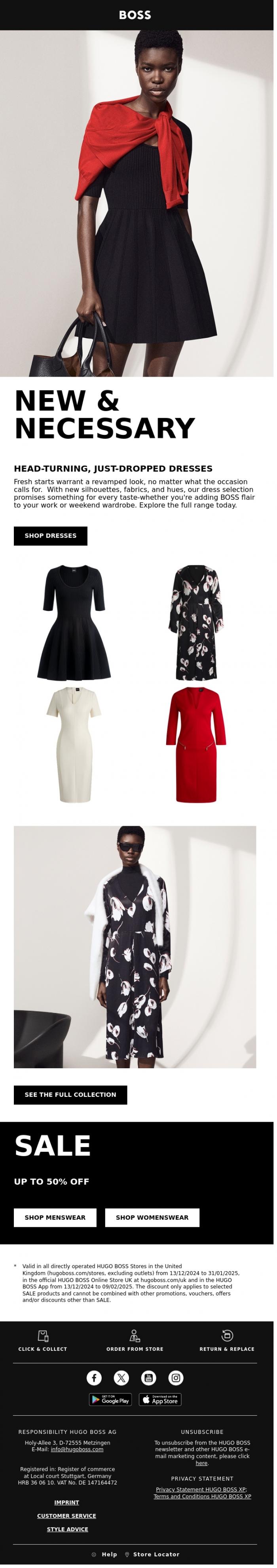 Email Design Inspiration from BOSS News, New fabrics. Fresh styles. Stunning silhouettes.