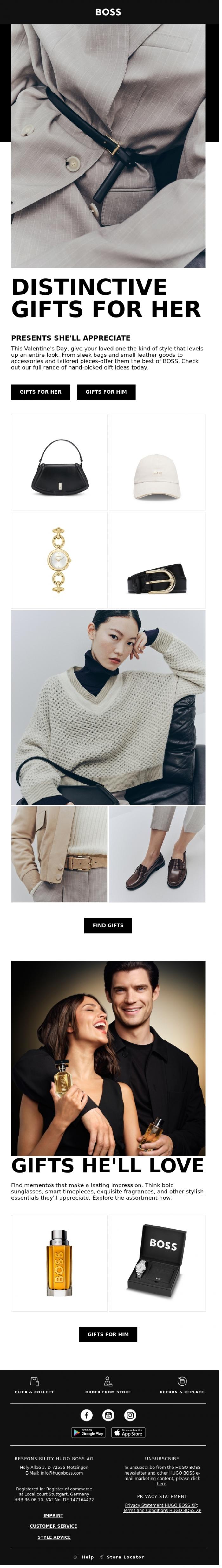 Email Design Inspiration from BOSS News, Give style. Make memories.