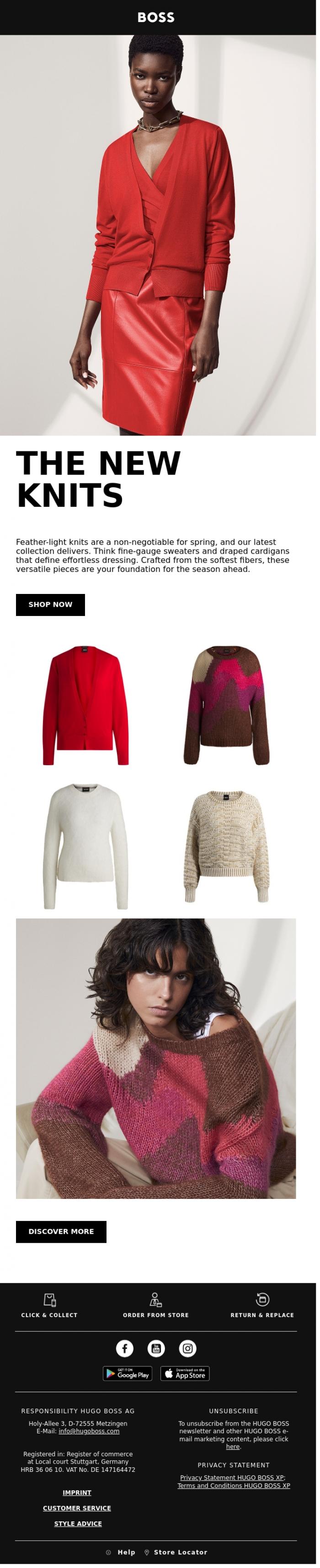 Email Design Inspiration from BOSS News, The new BOSS knits