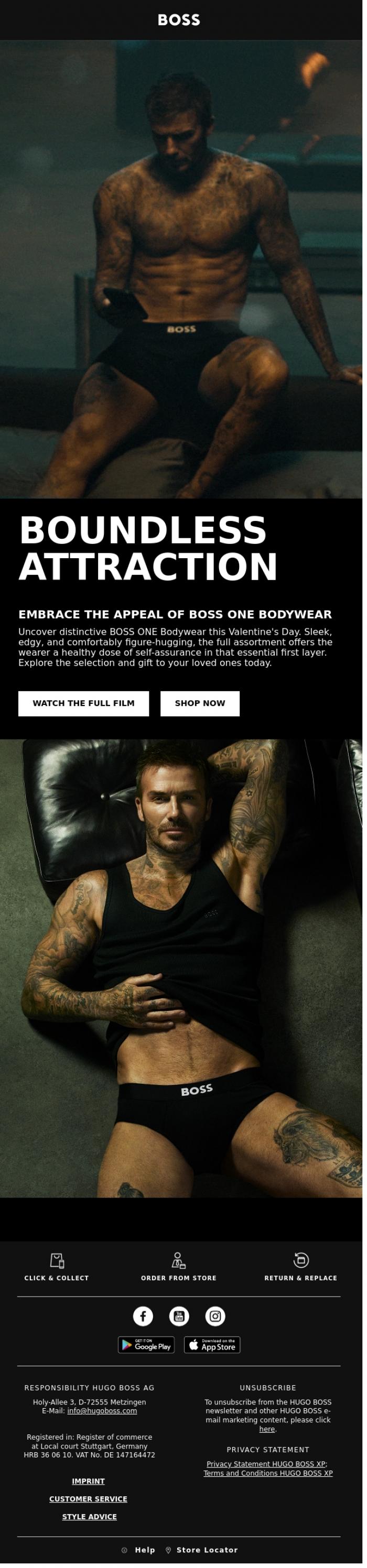 Email Design Inspiration from BOSS News, When you have more than love on your radar...