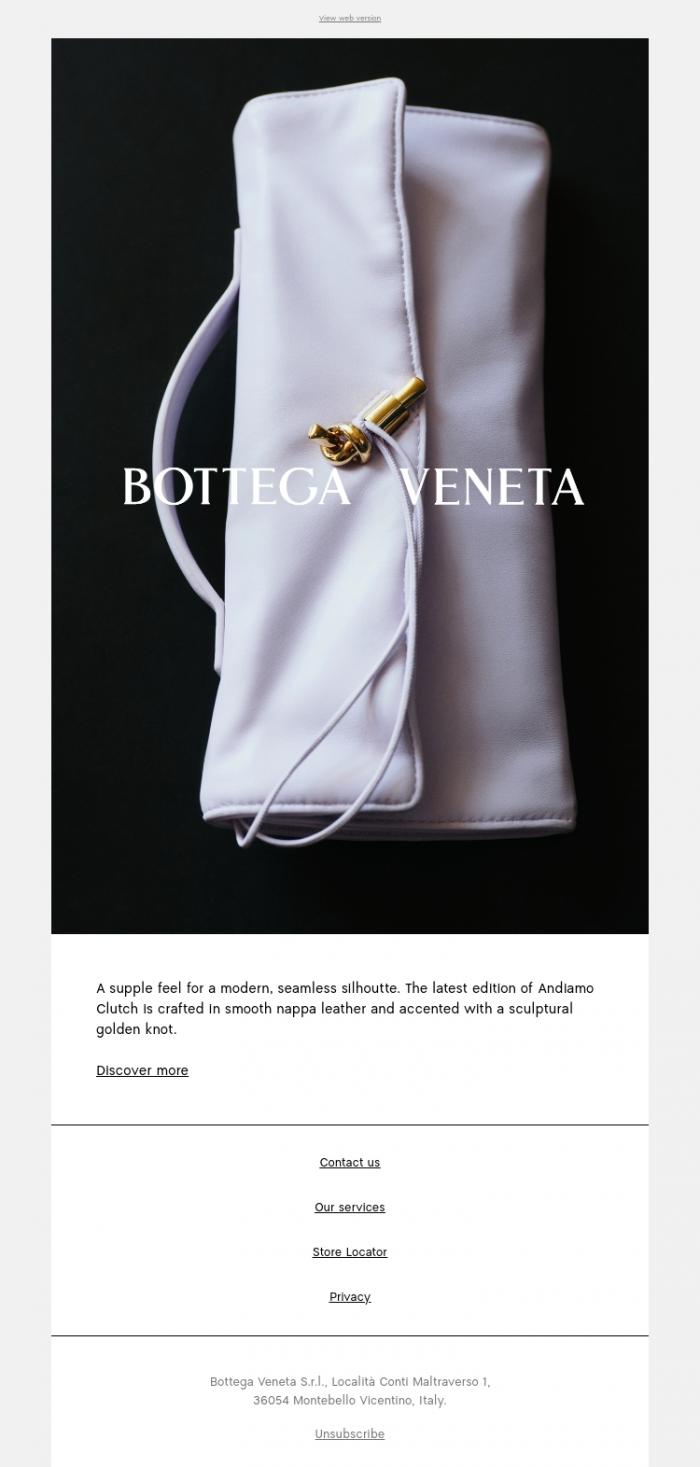 Email Design Inspiration from Bottega Veneta, Andiamo Clutch