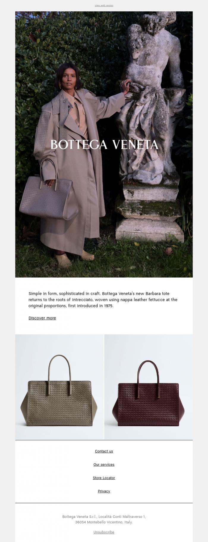 Email Design Inspiration from Bottega Veneta, The new Barbara tote