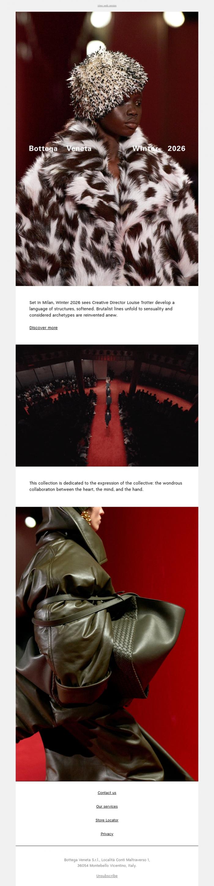 Email Design Inspiration from Bottega Veneta, Winter 2026