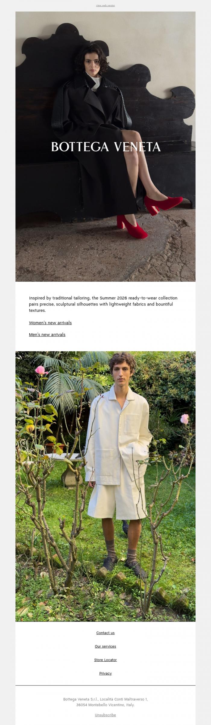 Email Design Inspiration from Bottega Veneta, Sculptural tailoring