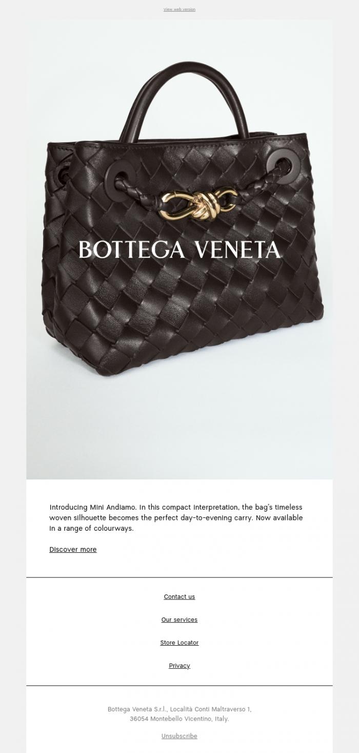 Email Design Inspiration from Bottega Veneta, Mini Andiamo