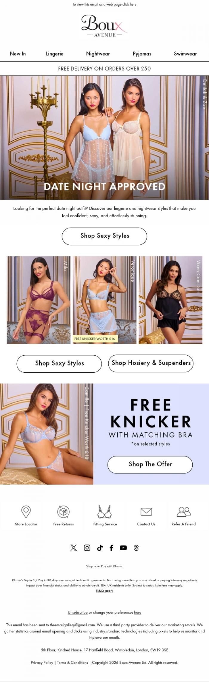 Email Design Inspiration from Boux Avenue, We found your next date night outfit