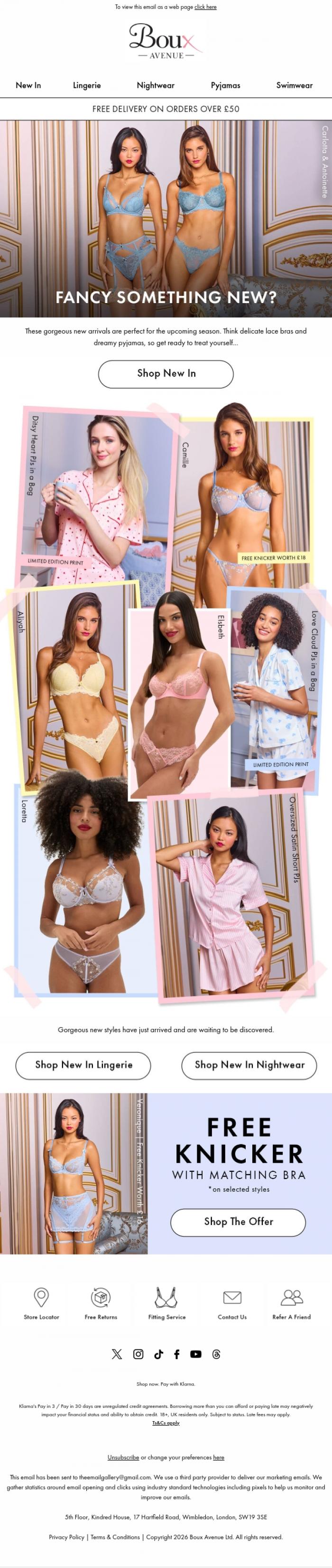 Email Design Inspiration from Boux Avenue, Stop scrolling! The prettiest new sets are inside...