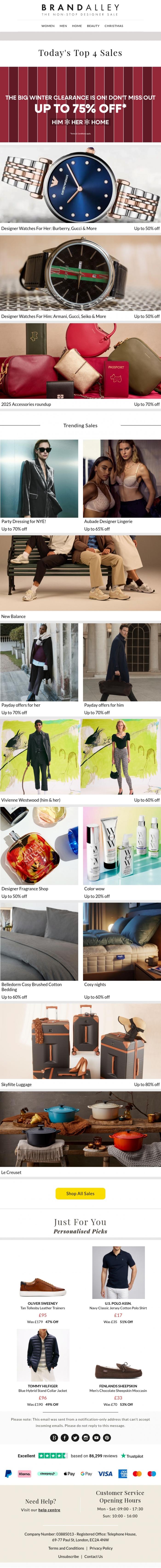 Email Design Inspiration from BRANDALLEY, The Big Winter Clearance Continues