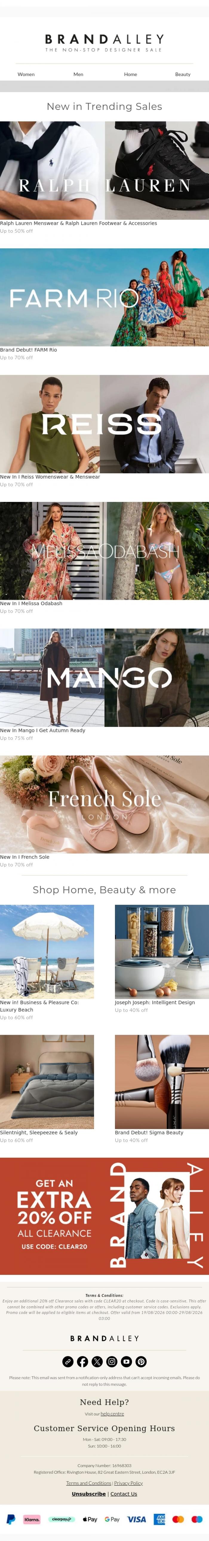 Email Design Inspiration from BrandAlley, The week's best sales: Ralph Lauren, FARM Rio, Melissa Odabash & more