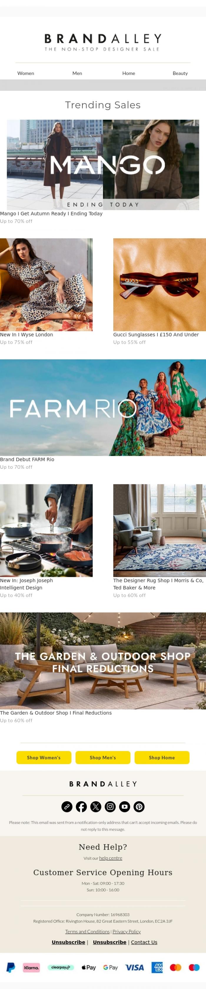 Email Design Inspiration from BrandAlley, Final Day: 75% Off Mango