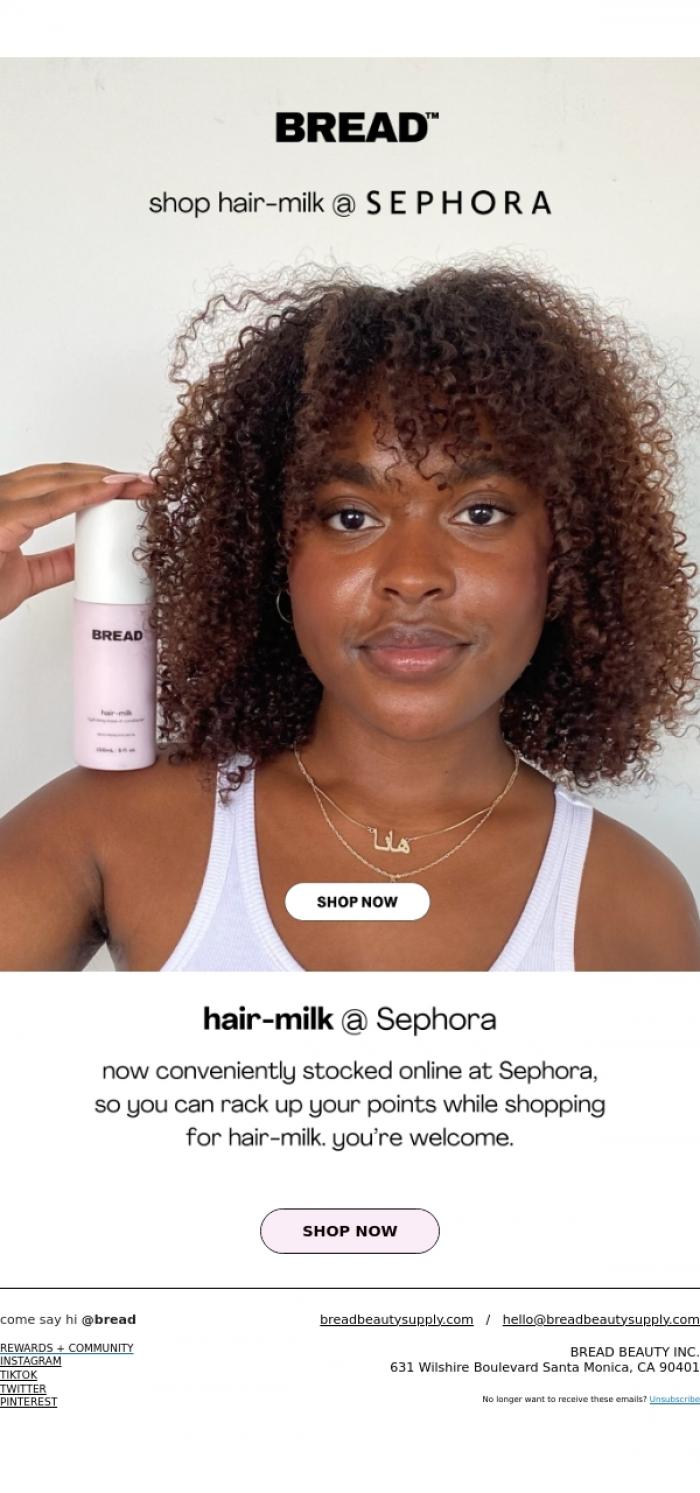 Email Design Inspiration from Bread Beauty Supply, live @ sephora 💓