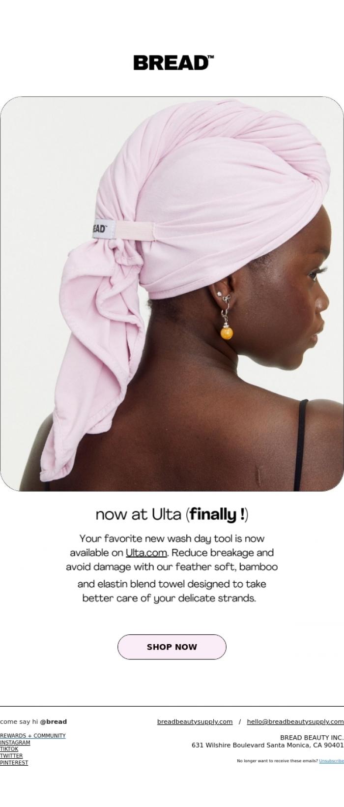 Email Design Inspiration from Bread Beauty Supply, now at Ulta ❣️