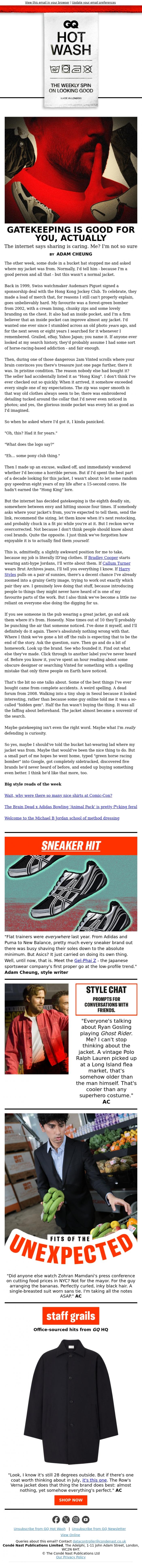Email Design Inspiration from British GQ, Gatekeeping is good for you, actually