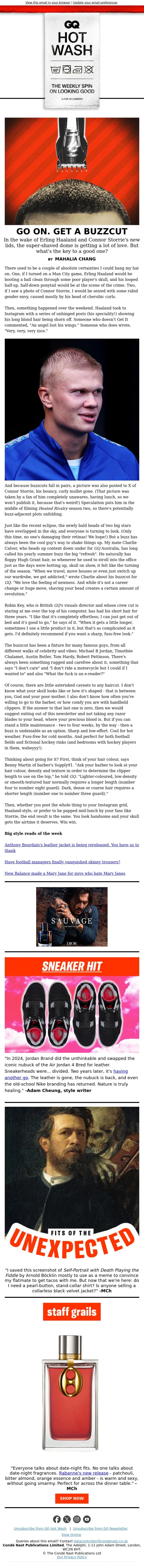 Email Design Inspiration from British GQ, Go on. Get a buzzcut