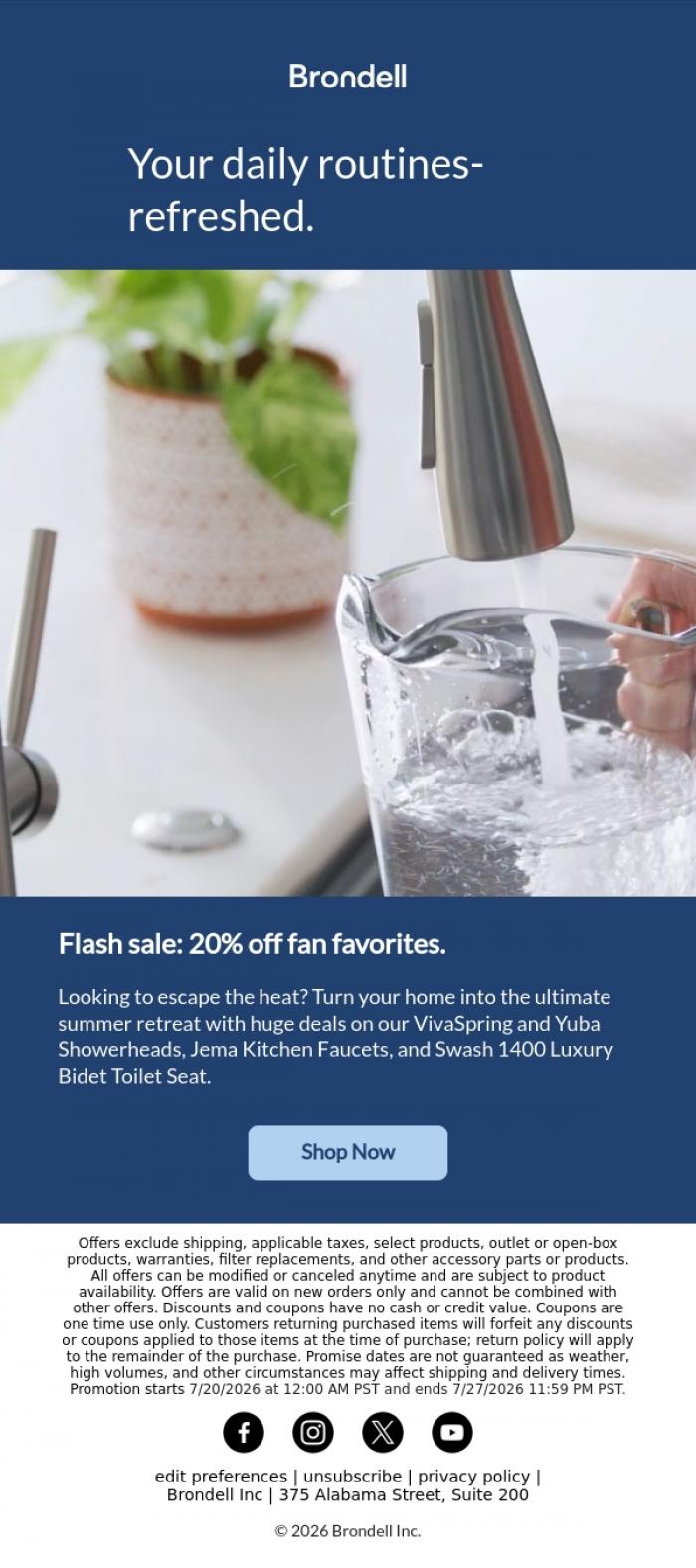 Email Design Inspiration from Brondell, Refresh your space with 20% off top picks!