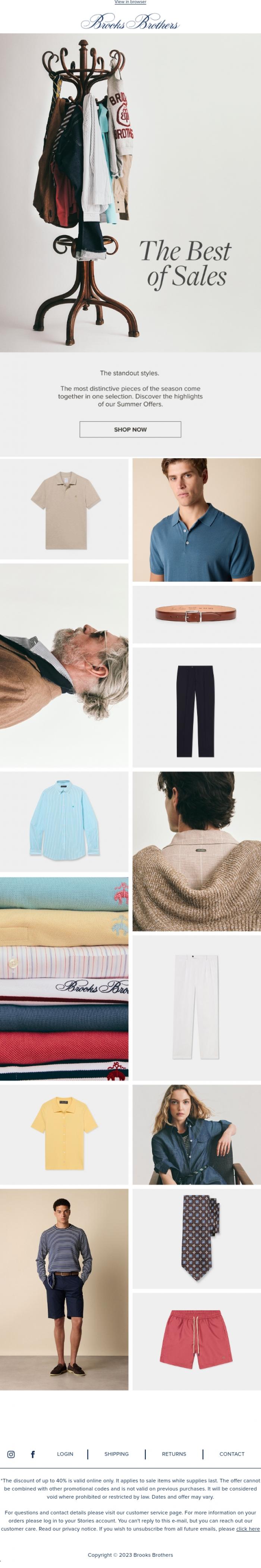 Email Design Inspiration from Brooks Brothers, Best of Sales | Our top picks
