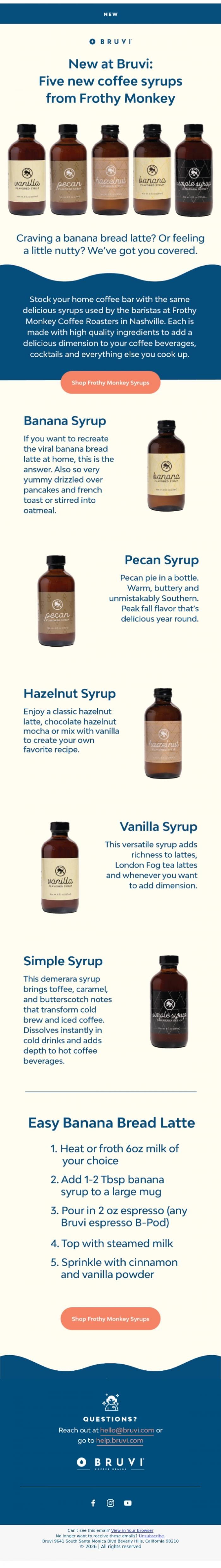 Email Design Inspiration from Bruvi | Coffee Genius, Go bananas. Or nuts. 🐒🍌