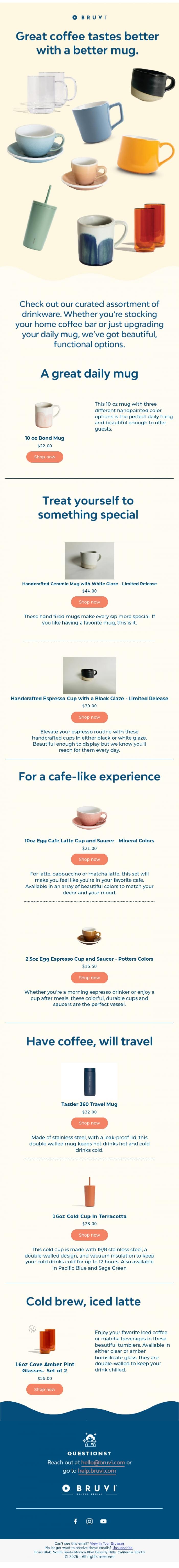 Email Design Inspiration from Bruvi | Coffee Genius, You're drinking great coffee out of that mug? 🫢