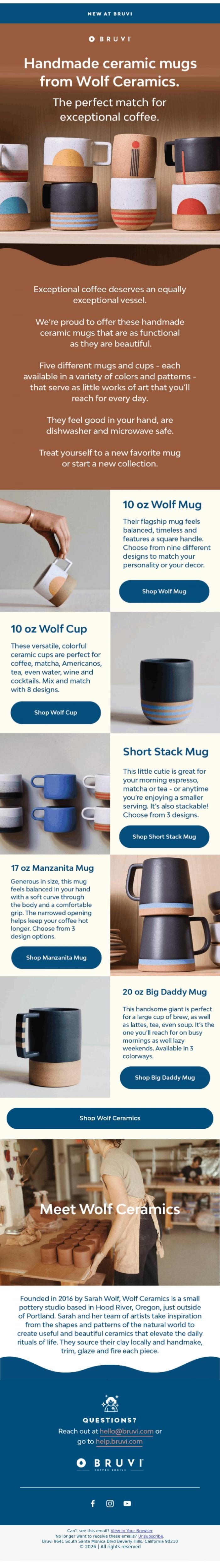 Email Design Inspiration from Bruvi | Coffee Genius, Your other mugs may be jealous 😜