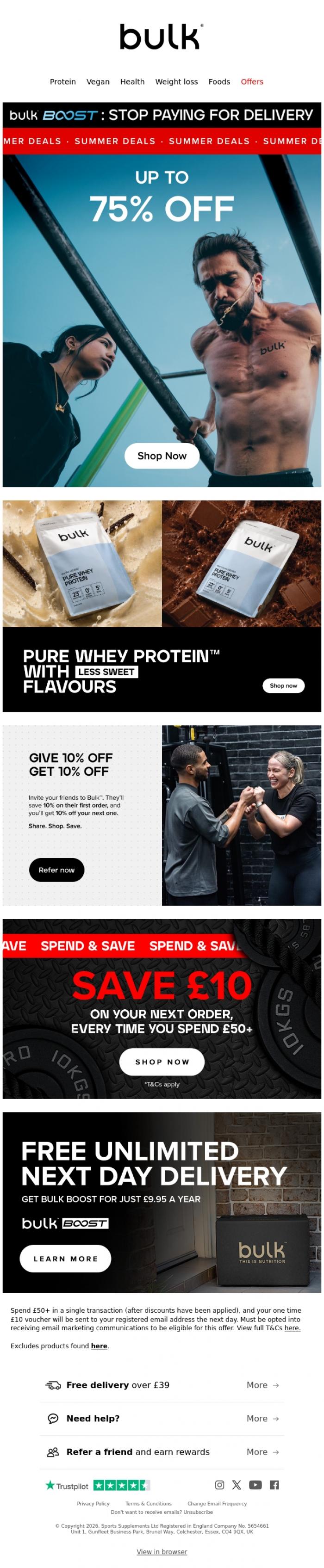 Email Design Inspiration from Bulk&trade;, 🔥 Your Faves, Now Cheaper! Up to 75% Off!