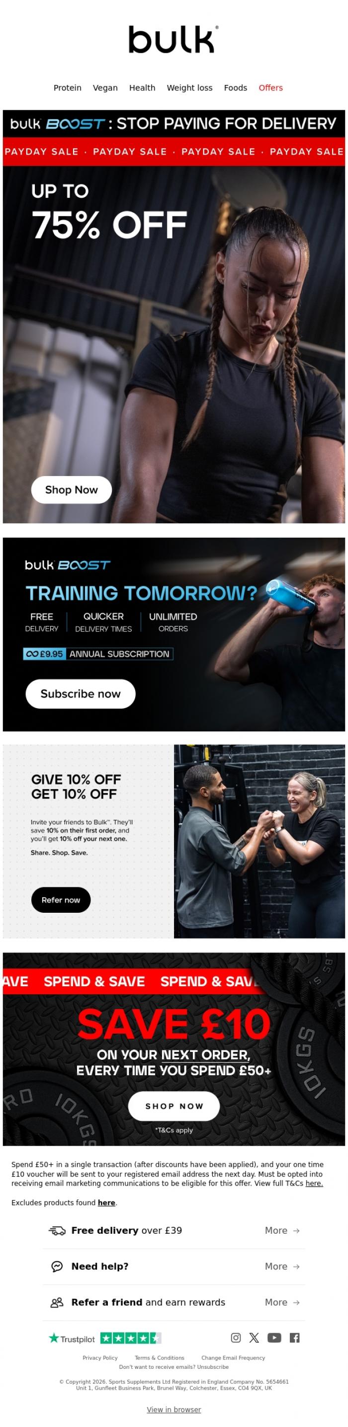 Email Design Inspiration from Bulk&trade;, PAYDAY SALE 💰