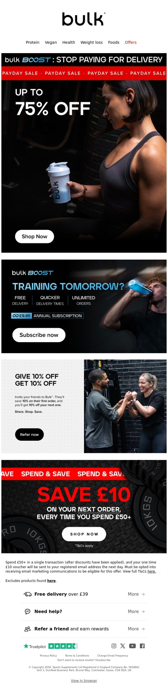 Email Design Inspiration from Bulk&trade;, Performance Essentials For LESS 🔥