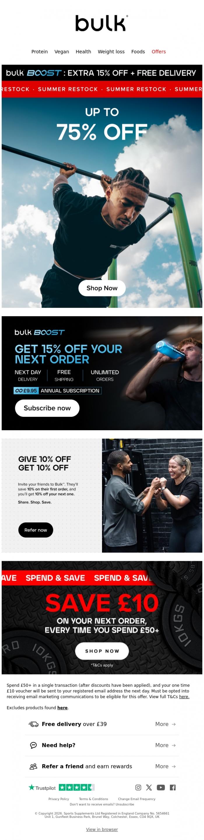 Email Design Inspiration from Bulk&trade;, No More Searching 🔎💪 