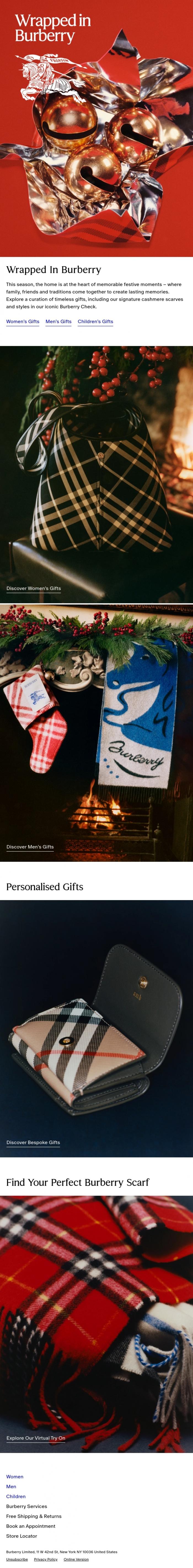 Email Design Inspiration from Burberry, Wrapped In Burberry