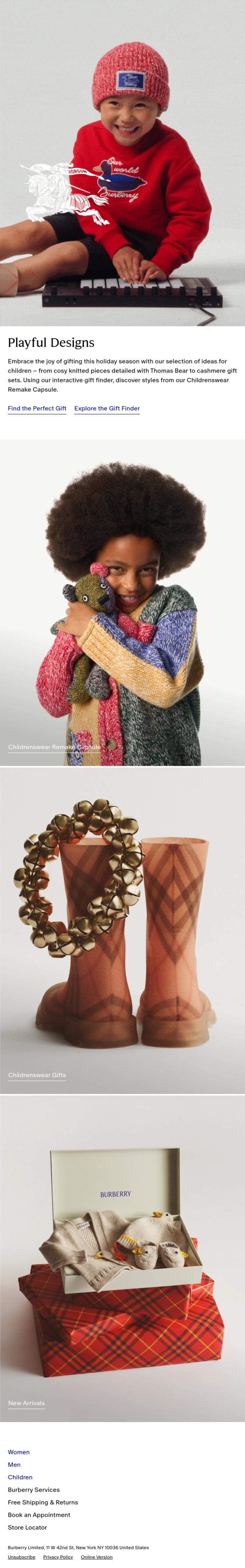 Email Design Inspiration from Burberry, Treat them to Burberry​